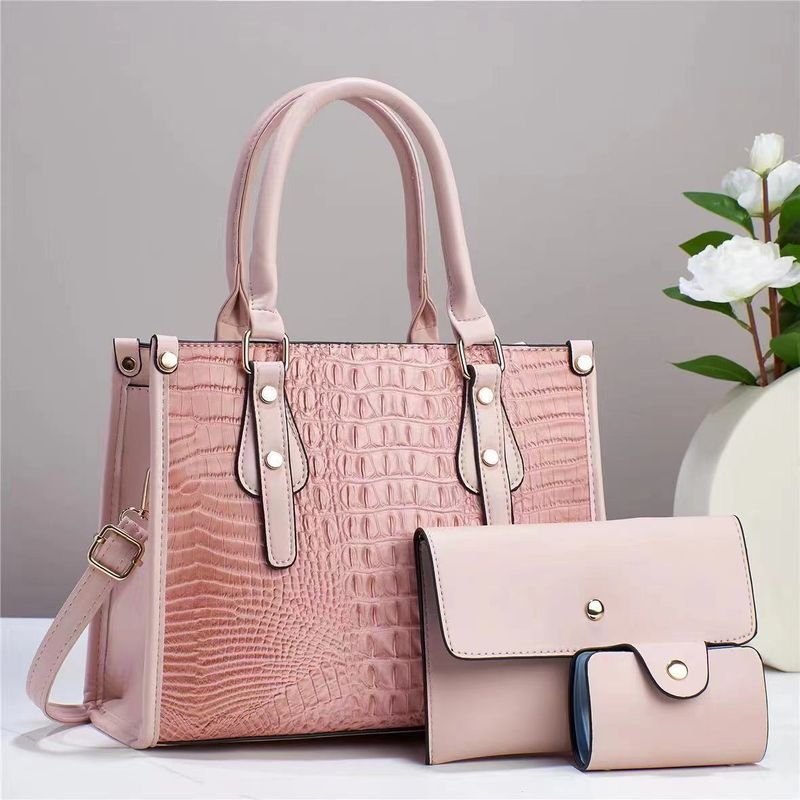 Women Elegant Crocodile Print Large-Capacity Handbag Sets