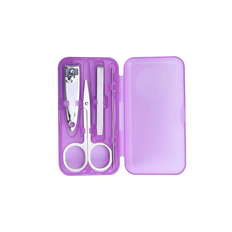 Stainless Steel Nail Clipper Portable Nail Art Manicure Tool Plastic Box 4 Piece Set Nail Clipper Nail Clipper Nail Suit