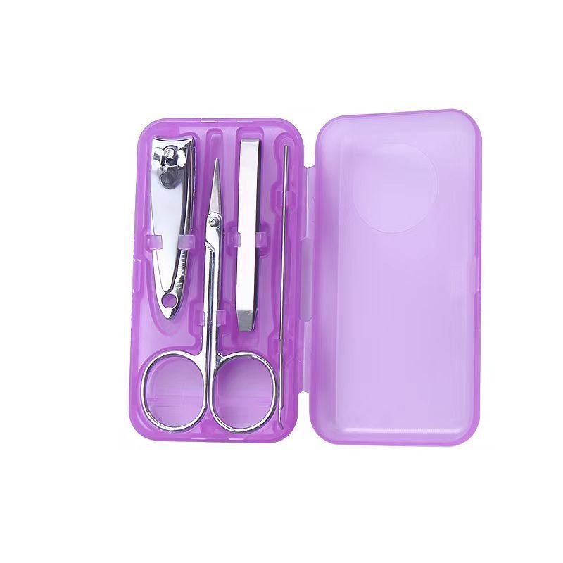 Stainless Steel Nail Clipper Portable Nail Art Manicure Tool Plastic Box 4 Piece Set Nail Clipper Nail Clipper Nail Suit