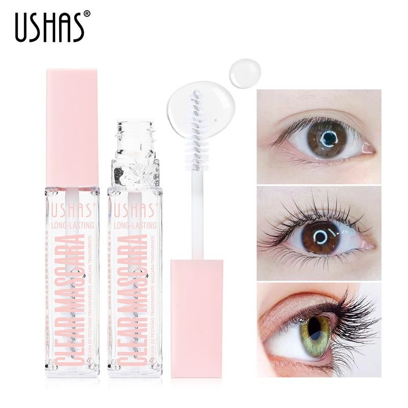 USHAS Women Waterproof Long Lasting Slim Curly Transparent Mascara