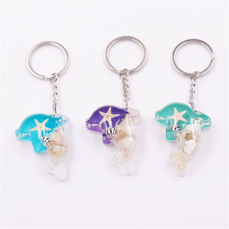 Women Fashion Creative Luminous Stone Starfish Key Chain Pendant 6-Bag