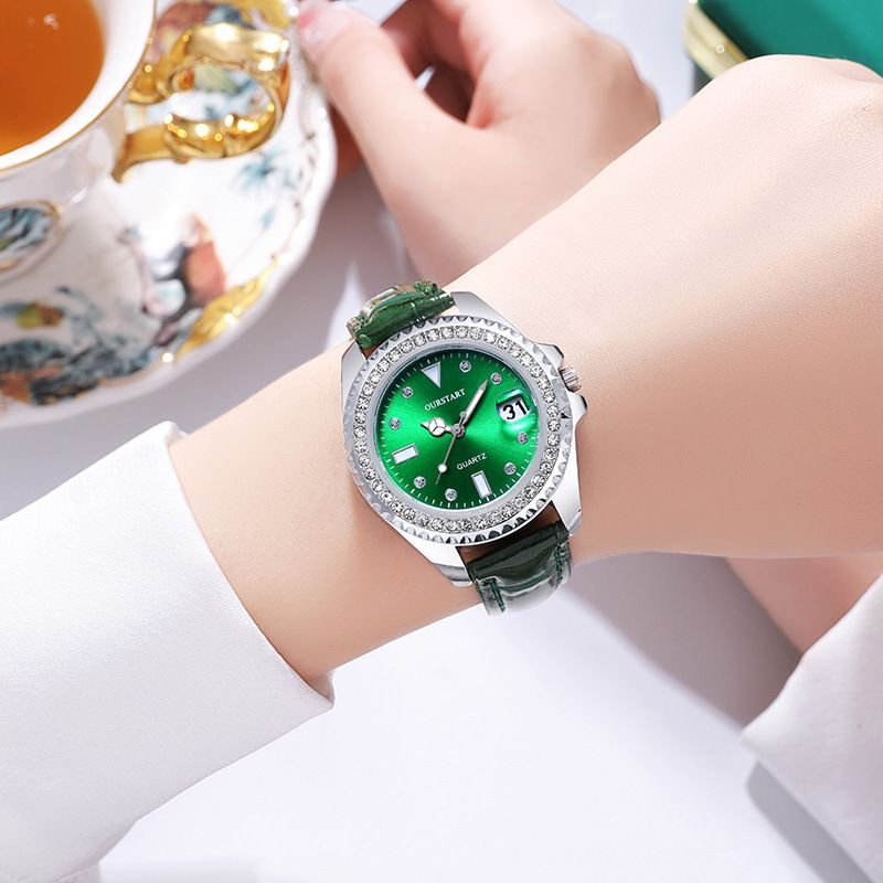 Women Fashion Diamond Calendar Quartz Watch