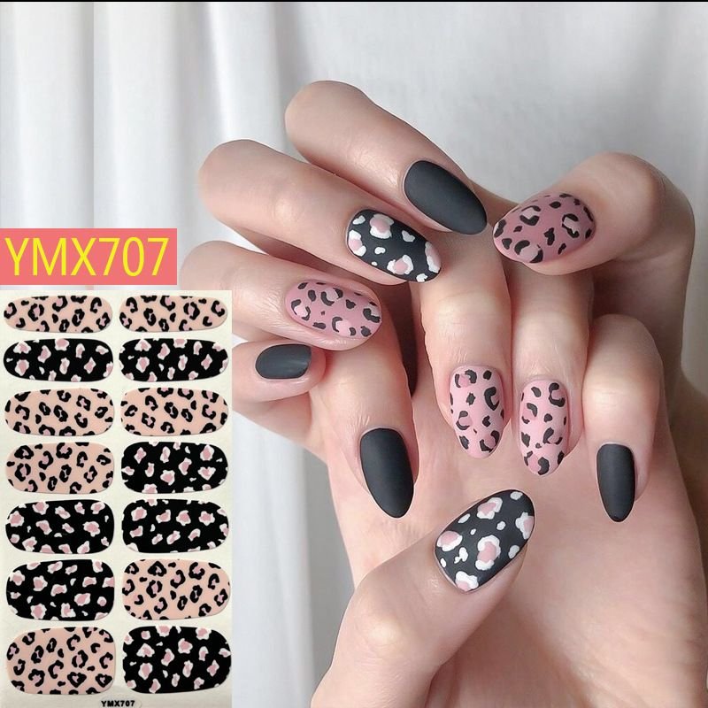 Autumn And Winter Leopard Cow Pattern Nail Stickers