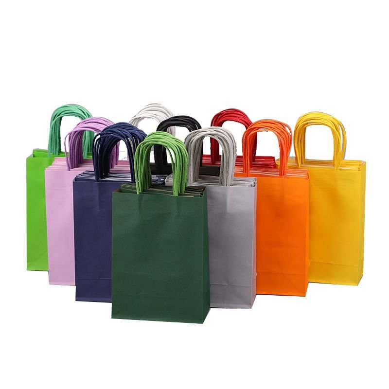 Rectangular Candy Color Kraft Paper Storage Packaging Bag Garment Accessories