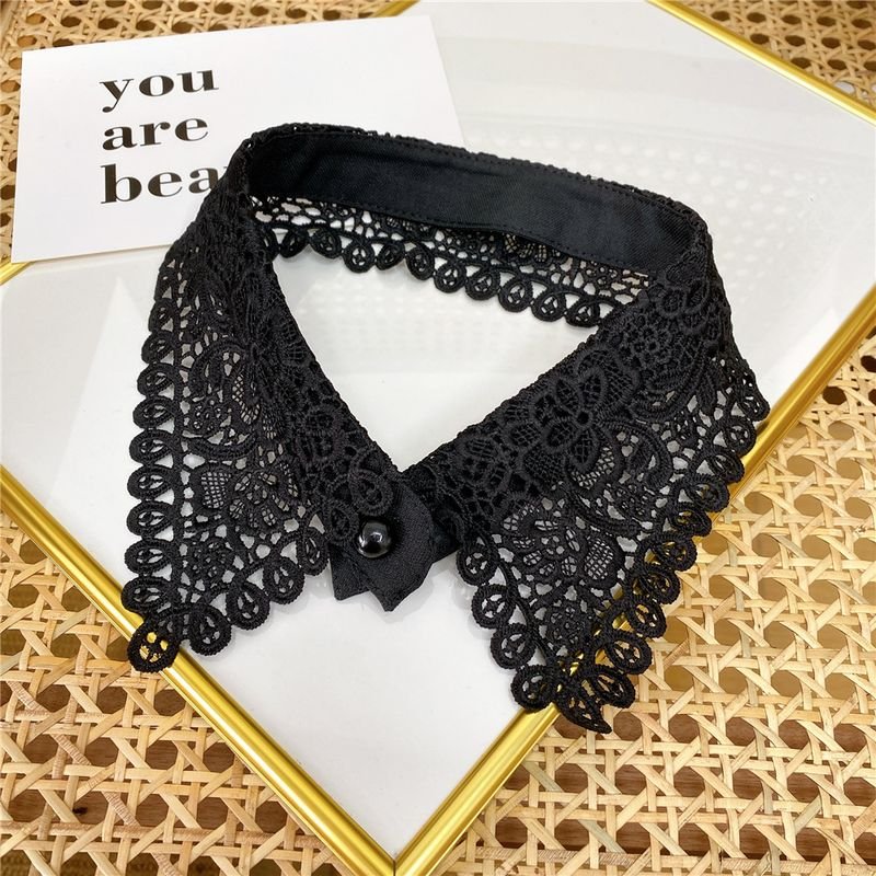 Spring And Autumn Summer Decorative Solid Color Lace False Collar