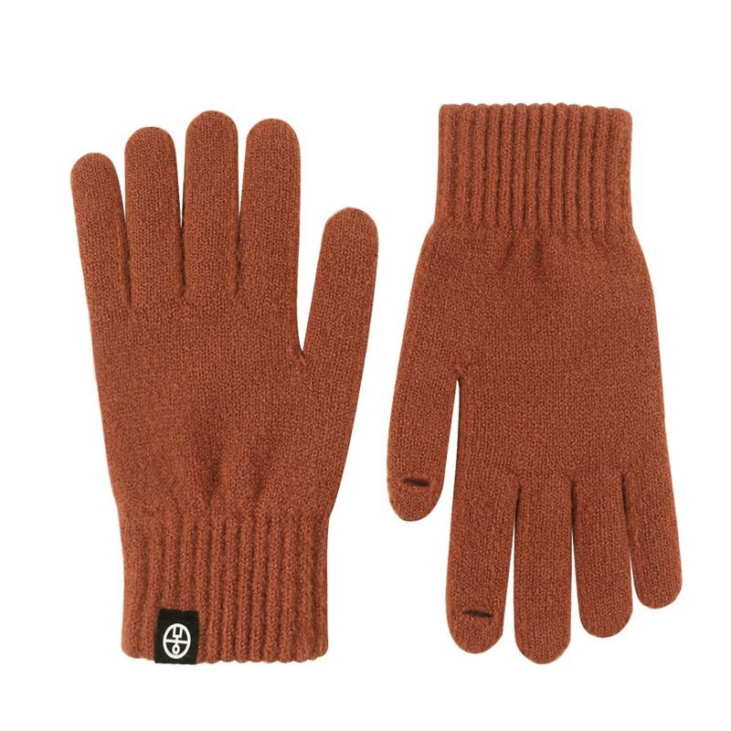 Autumn And Winter Women Fashion Solid Color Warm Knitted Touch Screen Gloves