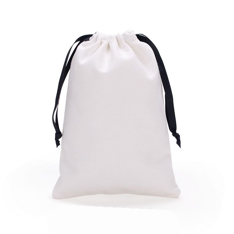 Custom Logo Solid Color Cotton Drawstring Bag