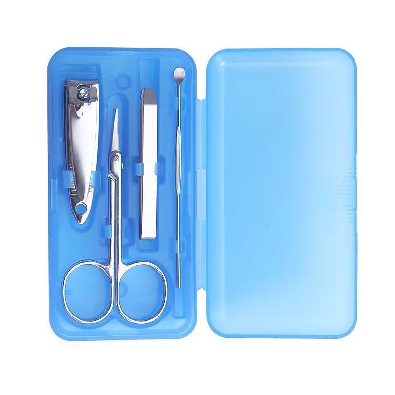 Stainless Steel Nail Clipper Portable Nail Art Manicure Tool Plastic Box 4 Piece Set Nail Clipper Nail Clipper Nail Suit