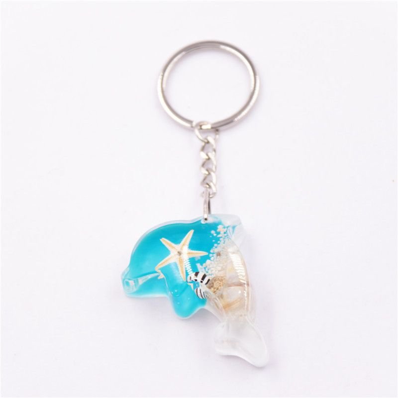 Women Fashion Creative Luminous Stone Starfish Key Chain Pendant 6-Bag