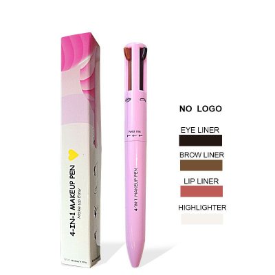 Women Simple High Gloss Lip Line Eyeliner Eyebrow Pen 4 In 1 Makeup Pen