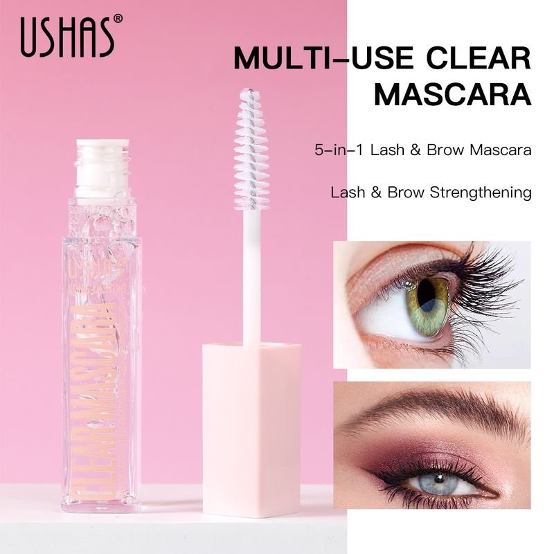 USHAS Women Waterproof Long Lasting Slim Curly Transparent Mascara