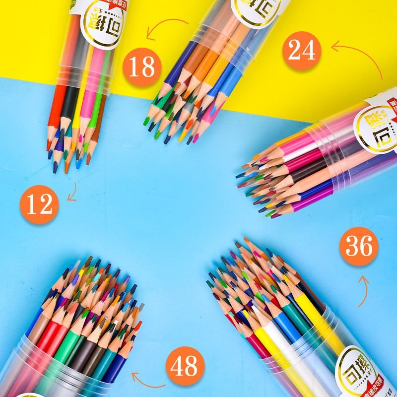 Erasable Color Pencil Triangle Rod Primary School Students Graffiti Painting Pencil Stationery