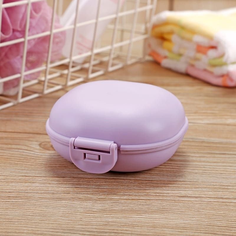 Portable Solid Color Soap Box With Lid