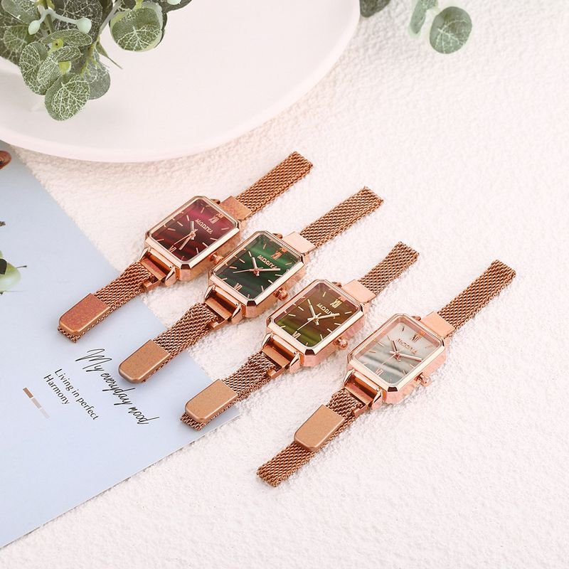 Women Fashion Square Peacock Green Quartz Watch