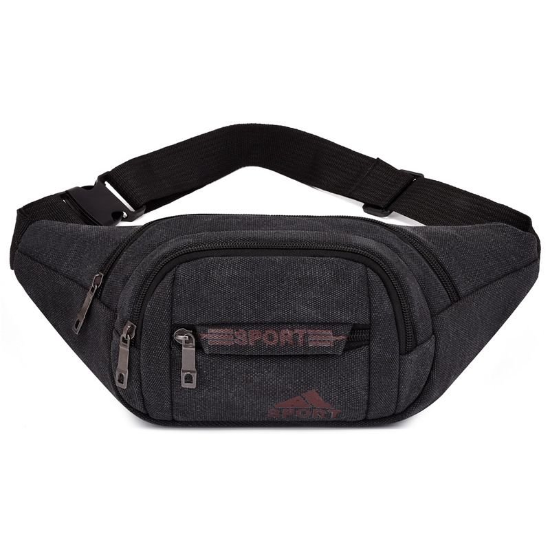 Unisex Sporty Multi Pocket Design Solid Color Large Capacity Waist Chest Bag