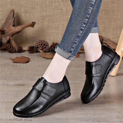 Size:4.5-11 Women Plus Size Casual Flat Slip On Leather Loafers