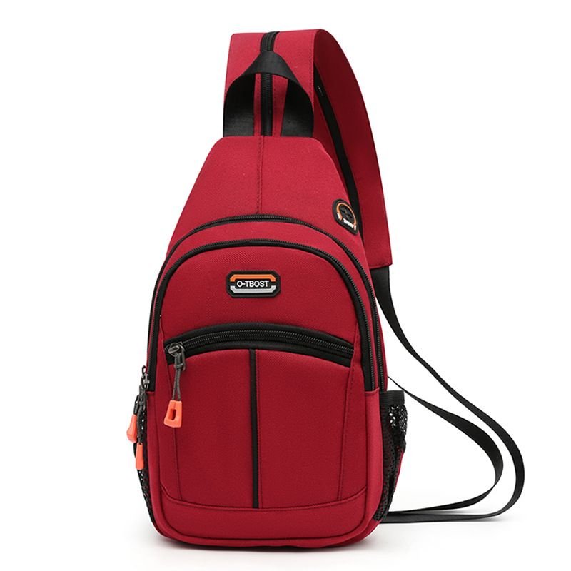 Casual Color Blocking Men Women Zipper Outdoor Travel Chest Bag Backpack