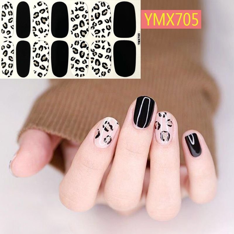 Autumn And Winter Leopard Cow Pattern Nail Stickers