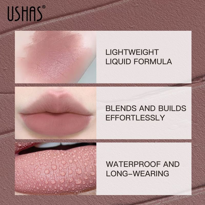 USHAS Women Simple Non-Stick Matte Liquid Lipstick