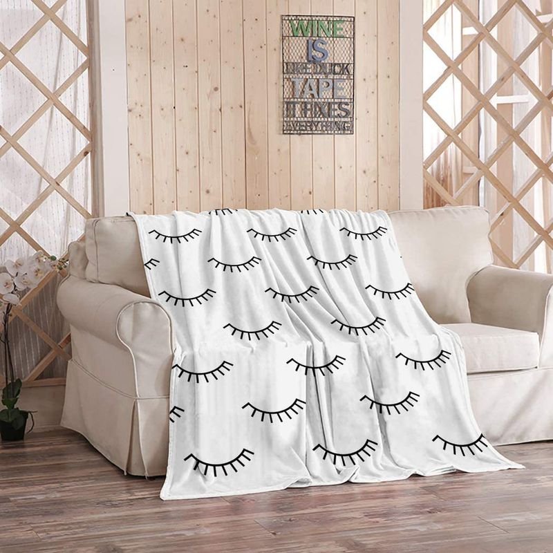 70X100cm Eyelash Knitted Blanket Cartoon Evil Eye Flannel Blanket