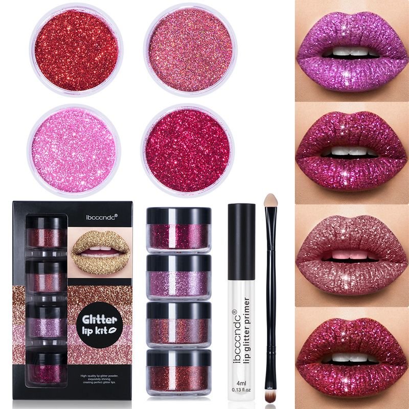 Lakerain Women Simple Colorful Glitter Lip Gloss Set