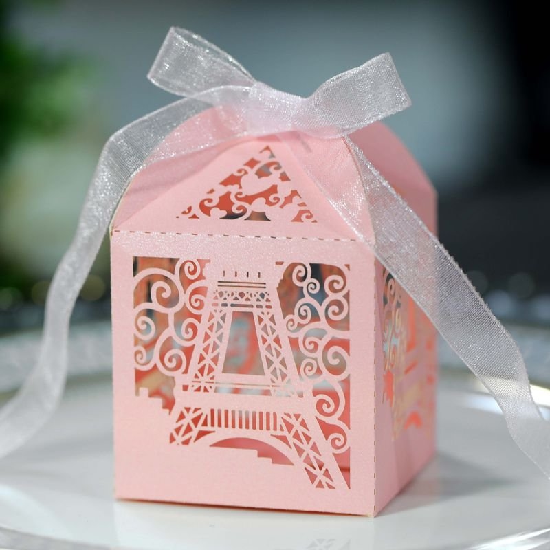 Simple Creative Hollow Eiffel Tower Wedding Candy Packaging Box