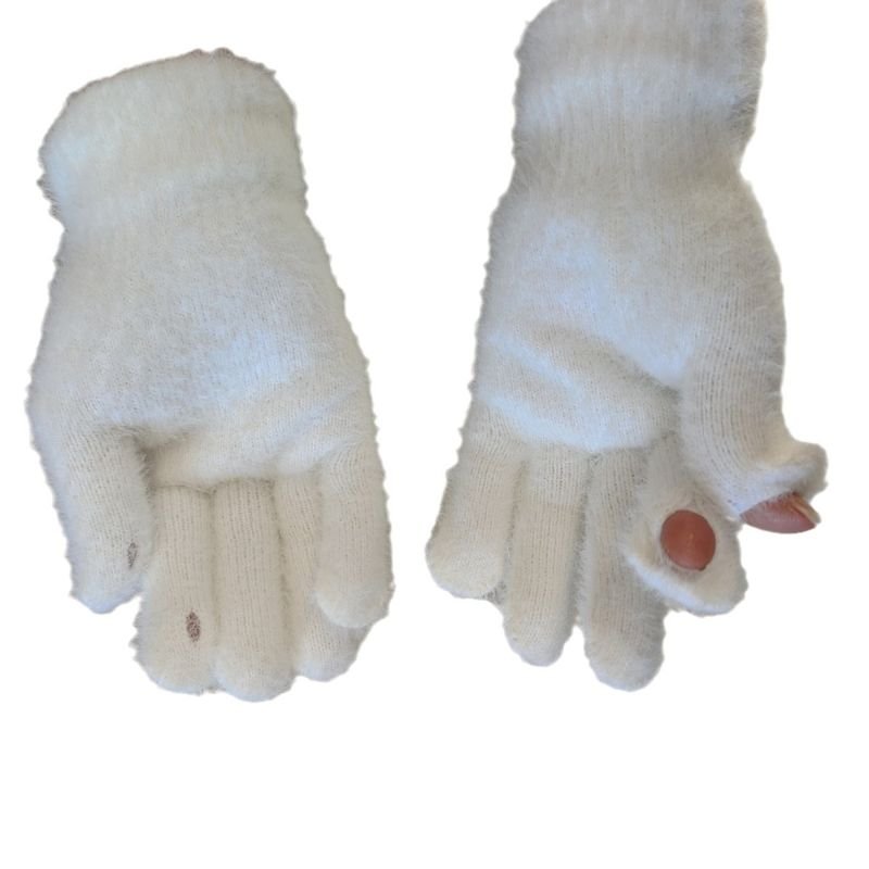 Autumn And Winter Women Fashion Thickened Warm Touch Screen Cold-Proof Plush Gloves