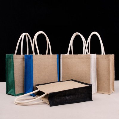 Casual Multicolor Cotton Rope Portable Linen Tote Bag