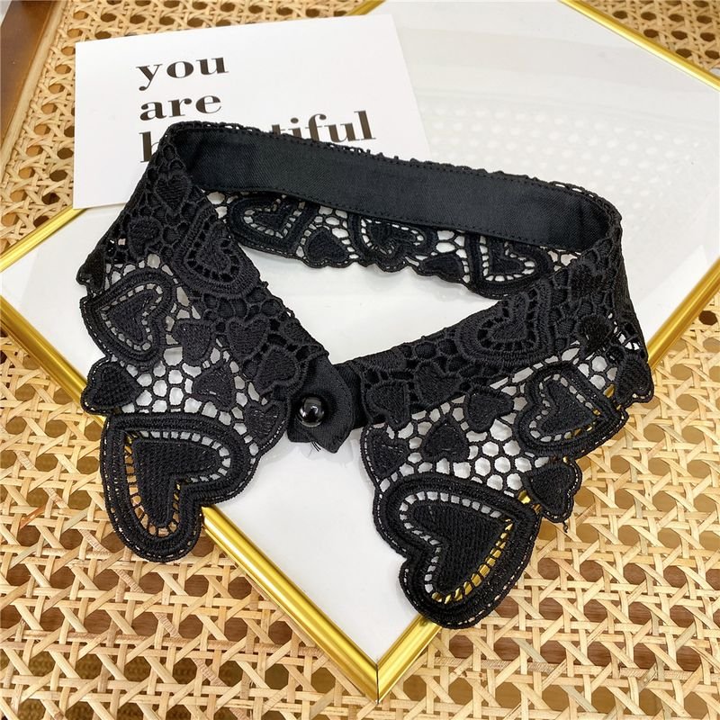 Spring And Autumn Summer Decorative Solid Color Lace False Collar