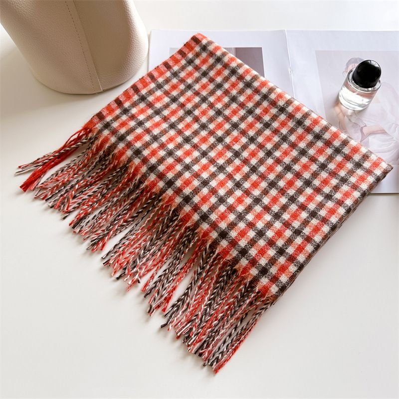 Autumn Winter Women British Style Cashmere Plaid Warm Scarf