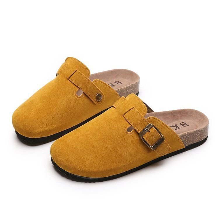 Size:4.5-12 Women Fashion Color Blocking Round-toe Mules