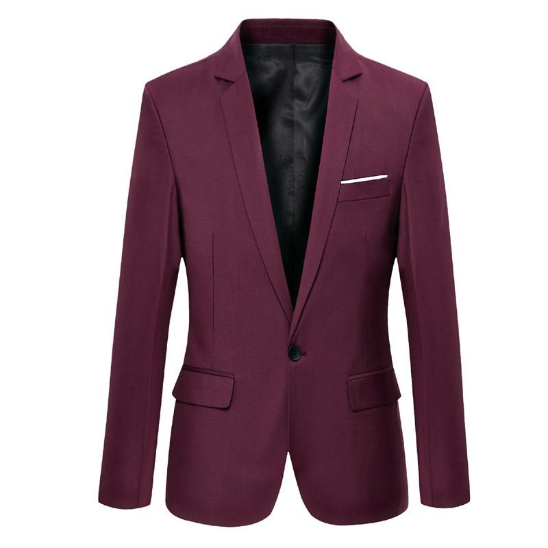 Men Plus Size Casual Long Sleeve Solid Color Pocket Design Suit Coat