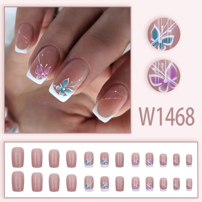 Medium Length Butterfly Fairy Fantasy Girl Fashion Fake Nail