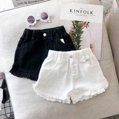 Kids Toddler Girls Fashion Casual Solid Color Denim Shorts