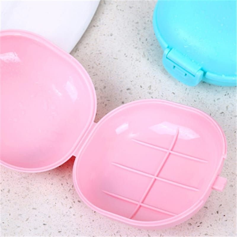 Portable Solid Color Soap Box With Lid