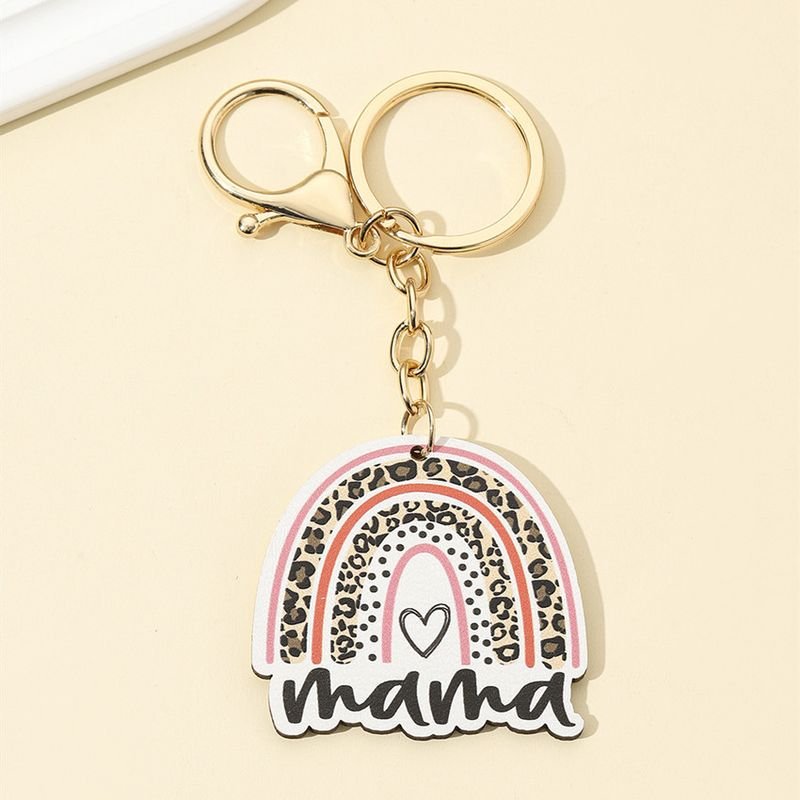 Mother'S Day Fashion Creative Letter Leopard Keychain