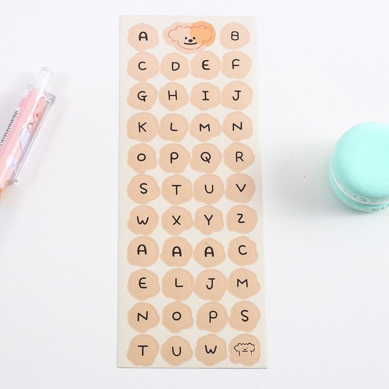 Simple Cream Body English Letter Hand Account Sticker