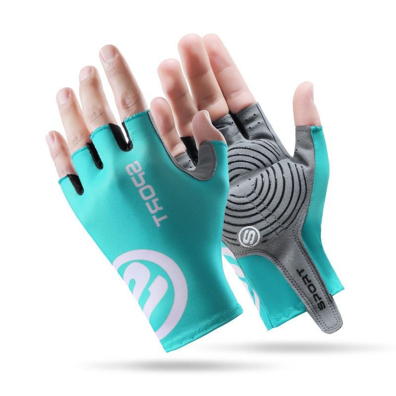 Summer Outdoor Sports Ice Silk Non-Slip Sunscreen Breathable Half-Finger Cycling Gloves