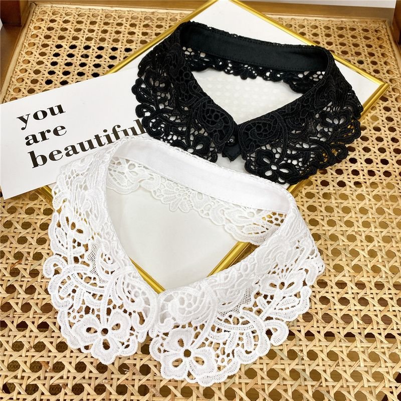 Spring And Autumn Summer Decorative Solid Color Lace False Collar