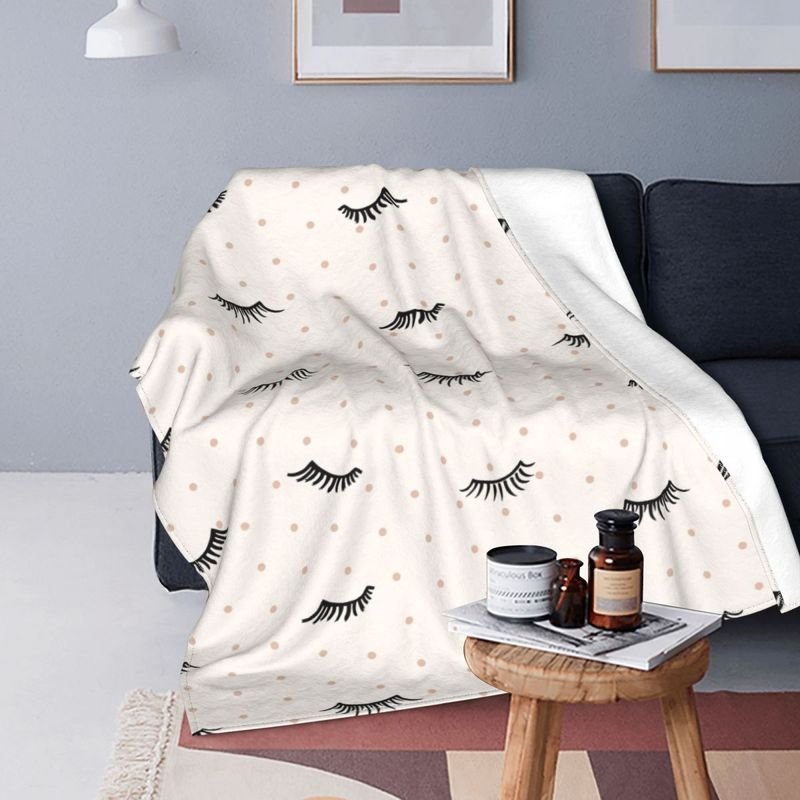 70X100cm Eyelash Knitted Blanket Cartoon Evil Eye Flannel Blanket