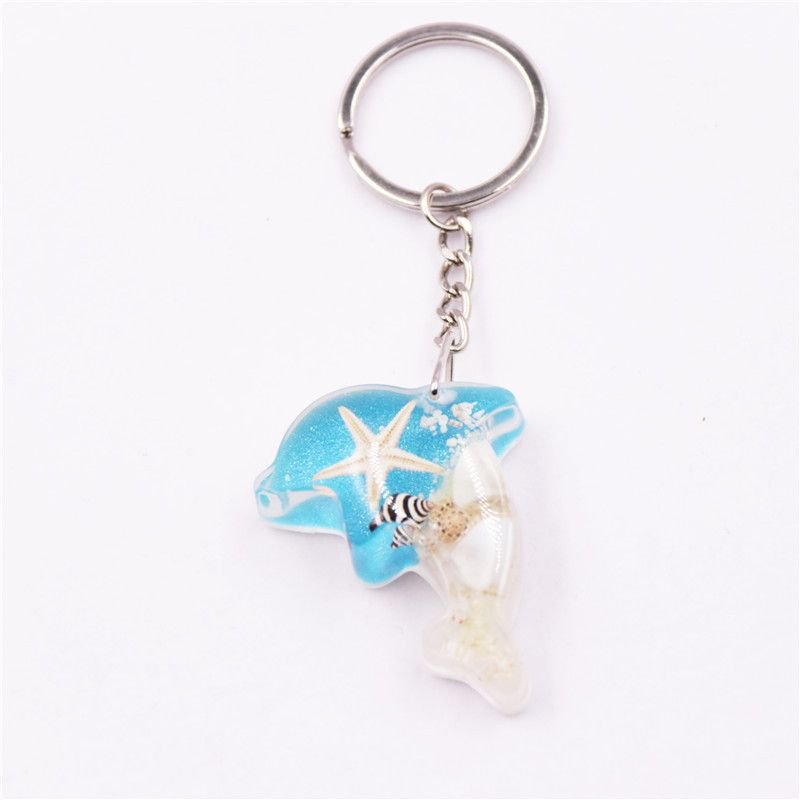 Women Fashion Creative Luminous Stone Starfish Key Chain Pendant 6-Bag