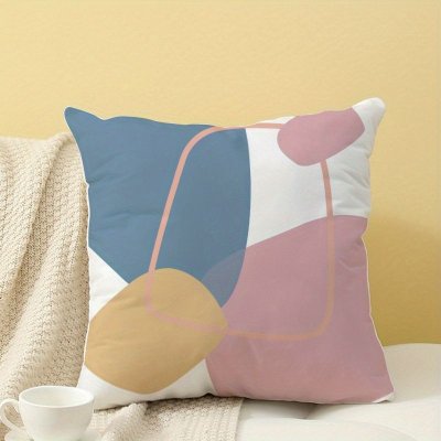 Simple Fashion Line Color Block Printed Home Sofa Cushion Cover