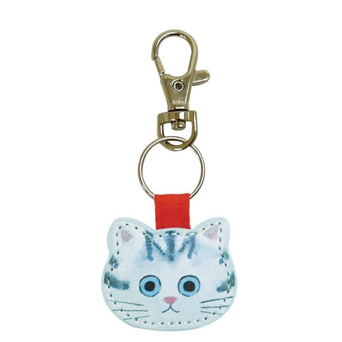 Women Simple Cute Kitten Leather Key Chain Pendant