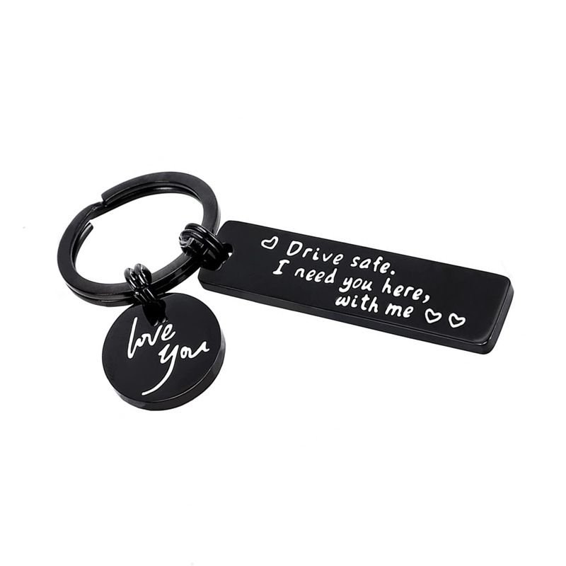 Simple Letter Stainless Steel Keychain