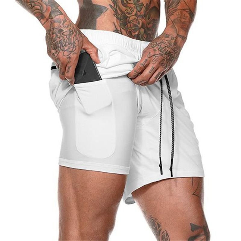 Men'S Fashion Solid Color Double Lace Shorts