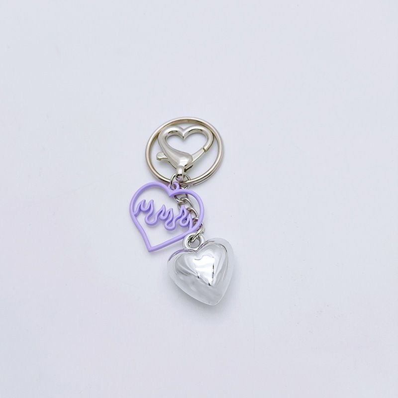 Women'Y2K Sweet Cool Acrylic Heart Shape Wings Flame Bell Butterfly Keychain